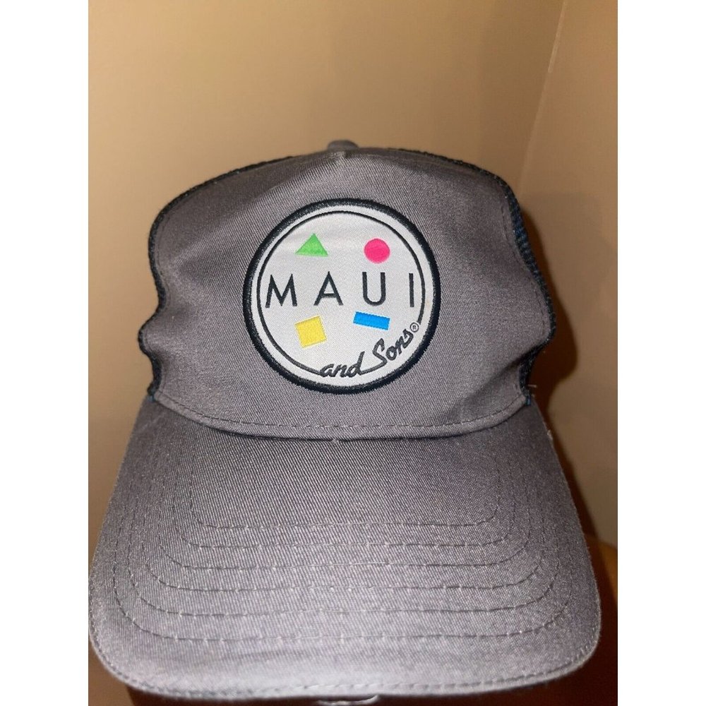 Maui and Sons H3 Headwear Snapback Trucker Hat Adult Adjustable Gray Logo Cap